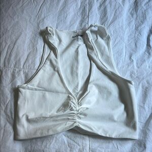 Garage White Ruched Tank Top